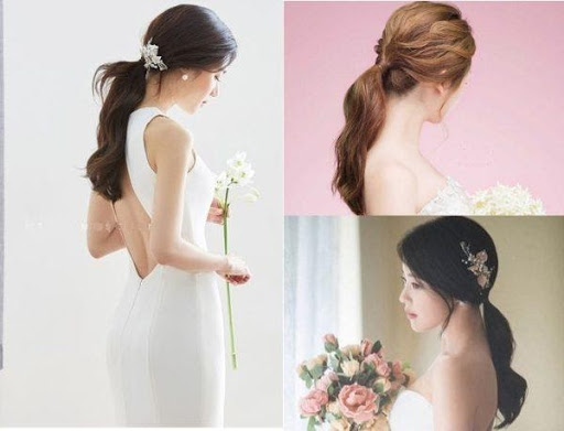 Những kiểu tóc cô dâu Hàn Quốc thường rất đơn giản và nhẹ nhàng